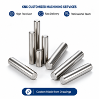 Pièces tournées CNC sur mesure : broches cylindriques et tiges droites avec extrémités chanfreinées