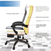 Fauteuil de direction confortable en cuir au design contemporain, inclinable et réglable en hauteur, avec fonction de sieste, idéal pour le bureau à domicile, la salle à manger, l'atelier ou la salle de sport.