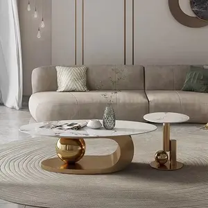 Mesa de centro moderna de luxo para casa, móveis de metal em estilo nórdico, estoque pequeno, designer de móveis