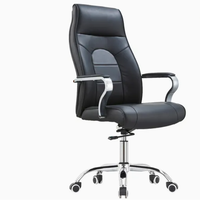 Chaise de bureau exécutive ergonomique moderne réglable en acier inoxydable avec appui-tête réglable en hauteur, pivotante, pour le bureau à domicile