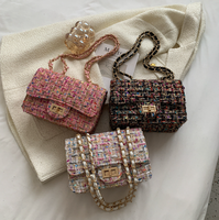 Sac à bandoulière pour femme, mini sac à main de luxe inspiré des créateurs, avec chaîne, fermeture éclair, motif géométrique classique