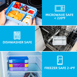 Nhà Máy Cung Cấp Lò Vi Sóng An Toàn 6 Ngăn Nhựa Văn Phòng Trường Ăn Trưa <span class=keywords><strong>Container</strong></span> Với Muỗng Hộp Ăn Trưa Cho Trẻ Em Bento Hộp - Product Image 4