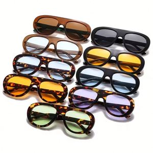 Gafas de Sol Ovaladas Vintage 2025 con Logotipo Personalizado para Hombre, Protección UV400, Montura Grande con Diseño de Leopardo, Gafas de Sol de Piloto para Mujer - Product Image 3