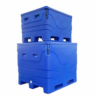 Boîte isotherme de transport 1000l Conteneur thermique industriel Poubelle en plastique lourd pour la pêche Poubelle en plastique solide Bacs en plastique