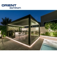 Système de pergola rétractable automatique 3x4 Mirador d'extérieur moderne pour arrière-cour Auvent de toit motorisé en aluminium étanche