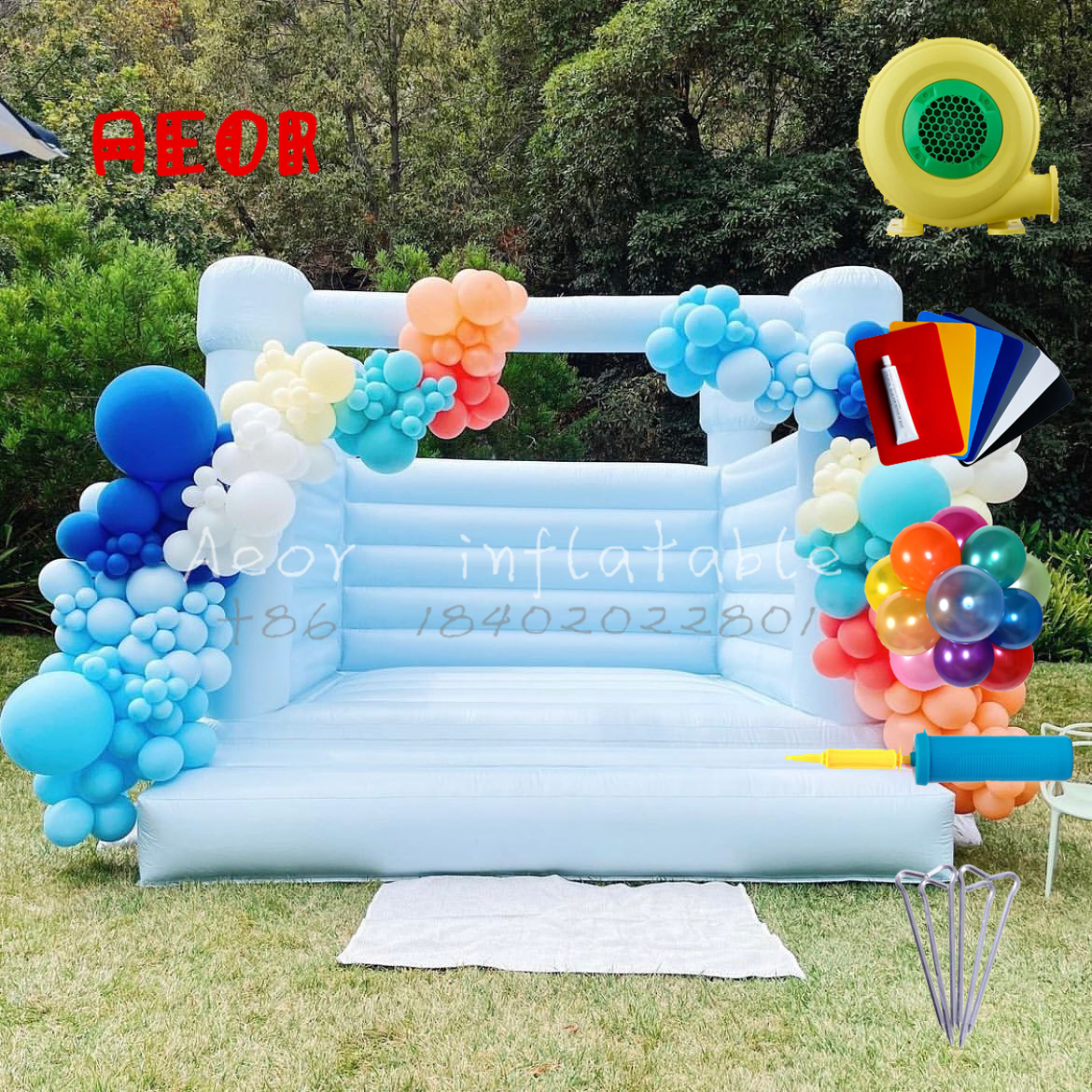 Горячая Распродажа, Свадебный надувной батут для вечеринки, батут для прыжков, надувной белый батут с воздуходувкой