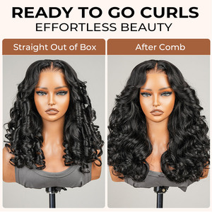 Alipearl High <strong>Volume</strong> Layered <strong>Curls</strong> Body Wave Single Knots Invisible 13x6 HD Lace Front Wig High Definition Skin Melt Human Hair - Product Image 2