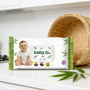 Lingettes pour bébé biodégradables, organiques, non parfumées, 80 pièces, lingettes nettoyantes pour le visage et les mains, lingettes antibactériennes - Product Image 3