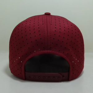 Casquette de golf brodée à rehaussement 3D ajustable personnalisée Casquette de camionneur à bord incurvé à 5 panneaux Casquette de baseball à dos en maille et trou découpé au laser - Product Image 2