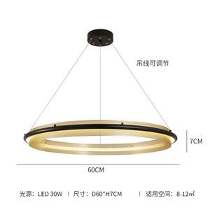 Lustre circulaire de luxe minimaliste postmoderne pour salon salle à manger luminaires créatifs uniques style nordique minimaliste - Product Image 3