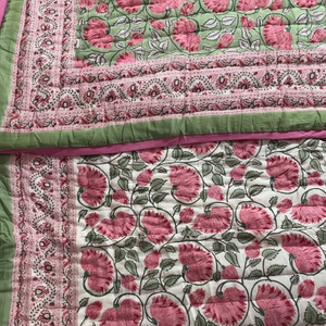 Best Handmade Rajasthani Block Printed Handmade Luxury <b>Comfortable</b> KanthaQuilt Indian Bohemian Bedding Cotton Bedspread <b>Blanket</b> - Product Image 1