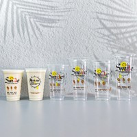 Gobelets en plastique personnalisés de 16 oz avec couvercles et film d'étanchéité, gobelet Matcha pour jus à emporter, magasin de Boba