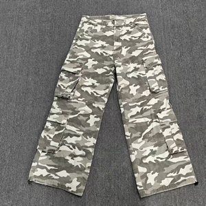 Custom Oversized Distressed Ripped <strong>Men's</strong> Outdoor Hunting <strong>Camo</strong> Pants Stacked Carpenter Camouflage Baggy <strong>Cargo</strong> <strong>Trousers</strong> - Product Image 2