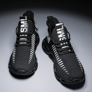 Chaussures de course respirantes en maille à semelle épaisse pour hommes, grandes tailles 46, avec semelle torsadée légère et tissée - Product Image 5