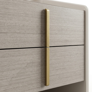JM Modern Minimalist Nightstand 2 Drawers Wood Veneer Bedroom Furniture Eco-Friendly Apartment Hotel Use - Product Image 5