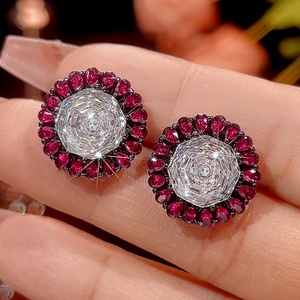 Fashion Eco-friendly Copper Black Gold Plated 16-10MM White Zircon Pendant <b>Earrings</b> Ring Bracelet 4 Pcs Jewelry Set for Gift - Product Image 5