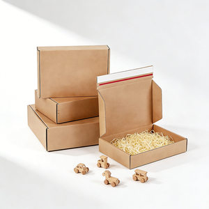 Boîtes d'emballage cadeau en carton ondulé avec fermeture éclair, design pliable personnalisé, boîte carrée pour envoi postal - Product Image 4