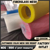 Rouleaux de Maille en Fibre de Verre Alcaline Professionnelle Personnalisée 45gsm-160gsm, Filet de Plâtre en Fibre de Verre Malaisie Singapour Thaïlande 3x3 mm