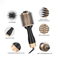 Professionnel One Step Chaleur Froid Air Chaud Brosse Styler Volumizer 3 En 1 Ion Négatif Cheveux Lisseur Peigne
