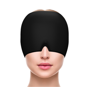 Chapeau de massage réutilisable en gel froid pour la tête, masque de compression pour les yeux, thérapie par compresses chaudes et froides pour le soulagement des migraines, masque oculaire - Product Image 1
