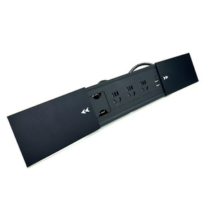 Quality Hardware Sliding Desktop <b>Socket</b> Aluminum Alloy 5 Hole <b>USB</b> 2.0 Power Strip For Office Desk - Product Image 2