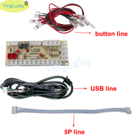 Kit 2 joueurs pour zéro latence, encodeur USB Mando, PC Raspberry Pi, bouton poussoir SANWA, joystick en métal et plastique