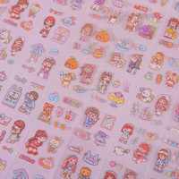 Autocollants mignons de dessins animés, autocollants transparents imperméables pour albums, agendas, bouteilles d'eau, ordinateurs portables, vente en gros en vrac