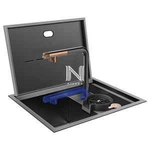 Évier de cuisine encastré NLS4838 fait main en acier inoxydable 304, carré, à cuve unique, avec cache-tap pour <span class=keywords><strong>camping</strong></span>-<span class=keywords><strong>car</strong></span>, <span class=keywords><strong>car</strong></span> de tourisme et <span class=keywords><strong>camping</strong></span> - Product Image 2