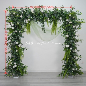 DKB Wholesale Nouvelle Guirlande Florale Feuille Verte Rose Blanche pour Décorations de Mariage, Arrangement Floral, Décoration d'Arche, Rangée de Fleurs - Product Image 2