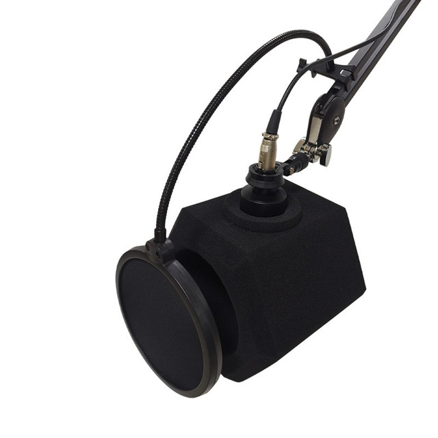 Customized size logo Filter Foam Mic Sponge Soundproof Recording Filter Custom Studio Mic Shield Microphone Isolation Shield