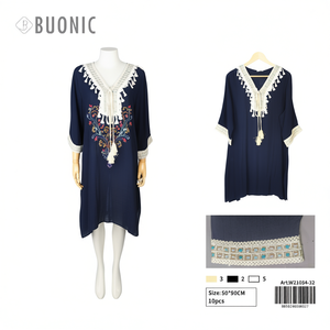 Buonic Copricostume Estivo da Donna 50x90cm Ricamato con Nappe Scollo a V Vestito Lungo Casual Sarong - Product Image 2