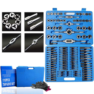 Jeu <span class=keywords><strong>de</strong></span> <span class=keywords><strong>tarauds</strong></span> <span class=keywords><strong>et</strong></span> <span class=keywords><strong>filières</strong></span> OEM 110 pièces M2-M18 en acier allié multifonction pour filetage <span class=keywords><strong>de</strong></span> tuyaux - Product Image 2