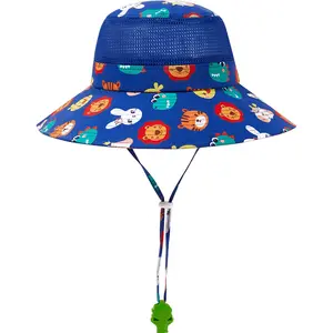 Custom logo Summer mesh breathable fisherman hat cartoon Sun protection hat for baby