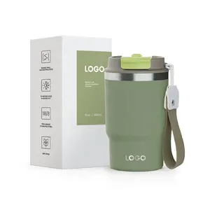 Gobelet 2 en 1 de 16oz à double vide de qualité alimentaire en vrac gobelet en métal en acier inoxydable gobelet pour enfants