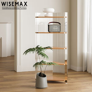 WISEMAX FURNITURE Modern Luxury living room Wall scaffalature triangolari storage glass wood frame side cabinet per uso domestico - Product Image 5
