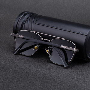 Lunettes <span class=keywords><strong>de</strong></span> soleil carrées Partagas Retro Designer avec logo personnalisé, charnière à ressort en métal, double pont, protection UV400 pour hommes - Product Image 4