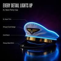 Casquette LED Lumineuse pour Fête, Remise de Diplôme, Mariage, Bar, Club, Soirée, Festival – Plusieurs Couleurs – Accessoire de Déguisement