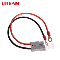 Connecteur de batterie 50A à prix d'usine, borne 2 broches avec câble pour batterie au lithium, prise de connecteur de chariot élévateur avec fil d'alimentation automobile