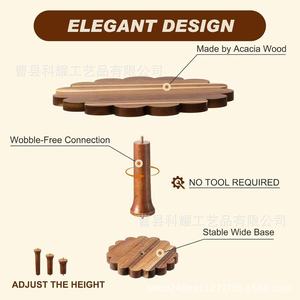 Custom Made Wooden Round Dessert <b>Stand</b> Solid Wood Wedding Cupcake Display Multipurpose Party Tableware 1 <b>Pc</b> - Product Image 4