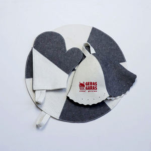 Ensemble de sauna en feutre de laine gris, accessoires, chapeaux, gants, coussin, broderie pour les quatre saisons, bain de vapeur russe, fournitures de bain - Product Image 4