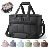 Bolsa Térmica Impermeable Acolchada de 32L de Gran Capacidad para 48 Latas, Ideal para Playa, Camping, Picnic y Senderismo