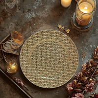 2025 best-seller 13 pouces rond réutilisable or plastique chargeur assiettes durable PP plats pour la fête à la maison et les mariages