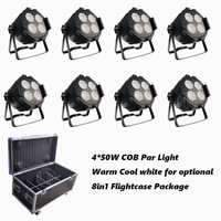 Lumière de scène LED COB 4x50W 200W pour église, bar, éclairage de scène DMX512, lumière LED Par blanc chaud