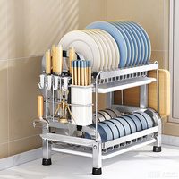Égouttoir multifonctionnel en acier inoxydable pour bols et vaisselle, support de rangement et plateau de drainage pour organisateur de placard de cuisine