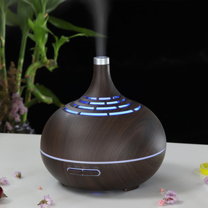 Cross Border Creative Wood Grain Aroma Diffuser Humidifier 0.5L Bluetooth Led Light 2-8H <b>Timer</b> <b>Plug</b> In Home Use - Product Image 1
