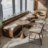 Meubles de restaurant modulaires au design rétro OEM ODM, sièges de comptoir, mobilier commercial, bistrot, café, table et chaises pour café, ensemble de meubles de salle à manger