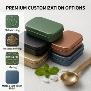 Vietnam WeWood Minimalist <b>Small</b> Mint Tin Box Hinged Metal Pocket Case Custom Logo Premium Breath Mint <b>Containers</b> - Product Image 5