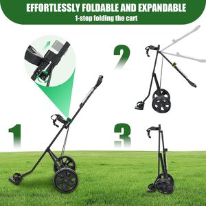 <span class=keywords><strong>Chariot</strong></span> de golf pliable à 2 roues, <span class=keywords><strong>chariot</strong></span> de golf léger pliable avec frein au pied et accessoires pour le parcours de golf - Product Image 2