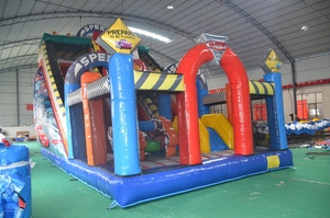 WINSUN - Castillo Inflable con Tobogán de Carreras Rojo, Tobogán Doble Comercial y Gran Área de Salto para <span class=keywords><strong>Alquiler</strong></span> en Fiestas Infantiles - Product Image 3