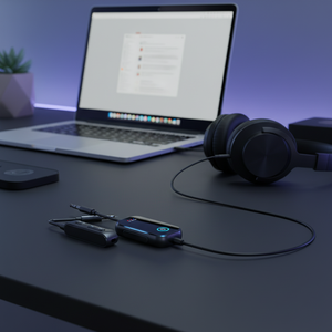 Récepteur/émetteur de musique stéréo HiFi 2 en 1, <span class=keywords><strong>adaptateur</strong></span> audio sans fil AUX <span class=keywords><strong>avec</strong></span> <span class=keywords><strong>casque</strong></span> pour voiture, avion, télévision, PC (plastique) - Product Image 5